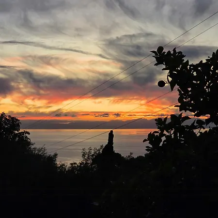 House With Pergola And Stunning Sunset On Elba