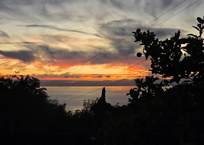 House With Pergola And Stunning Sunset On Elba